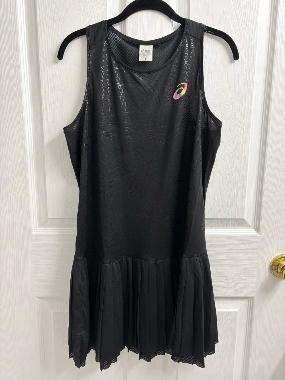 ASICS Pleated Active Dress Black Large Tennis Athletic